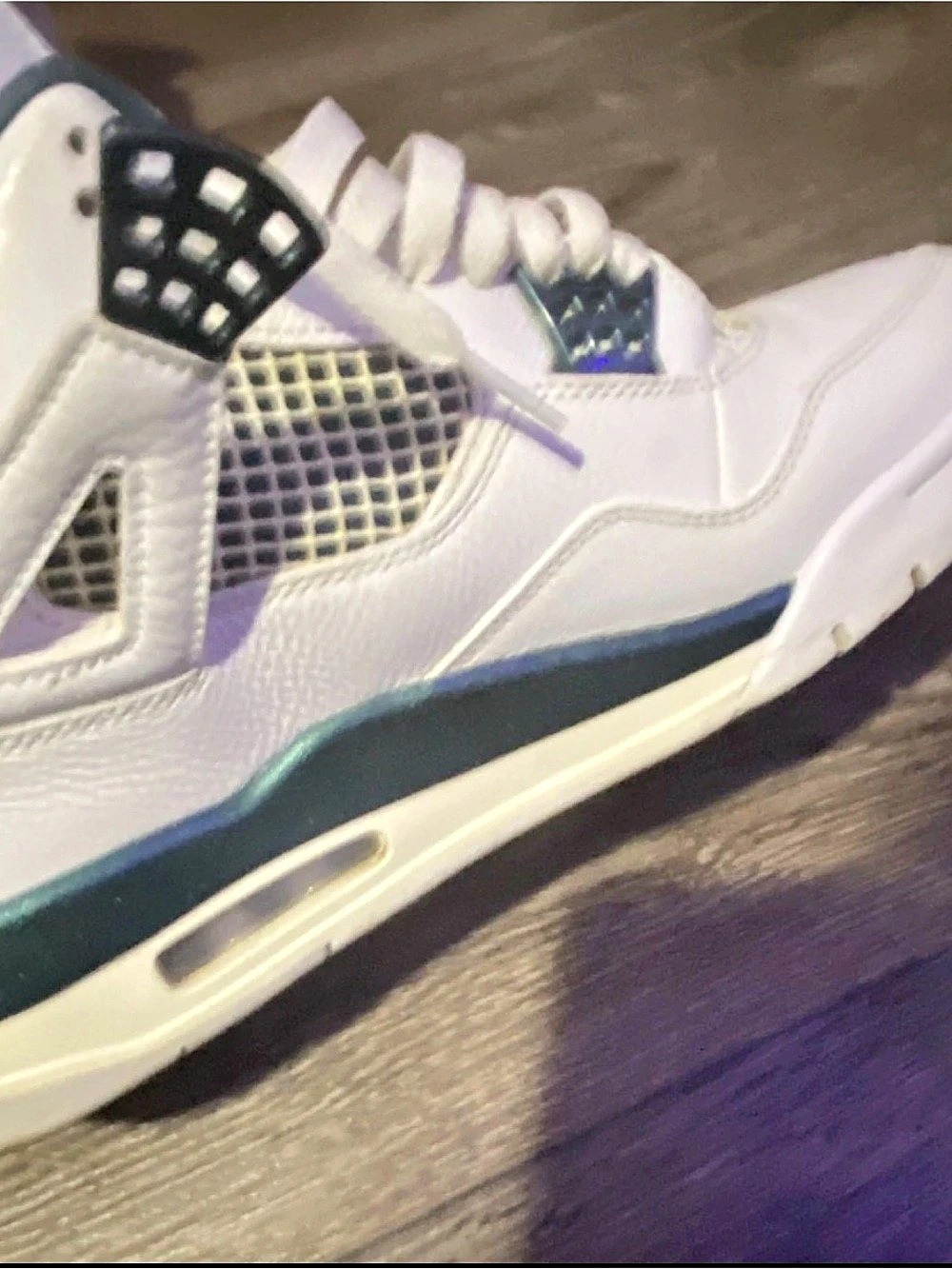 Jordan Air Jordan 4 Retro 'Oxidized Green' Men's Sneakers White & Green - Picture 2 of 6